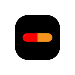 Medical pill square icon vector