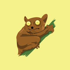 Tarsier Animal Mascot Cartoon Vector