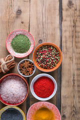 spices, spicy herbs, turmeric, paprika, anise, bazaar