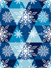 Fototapeta na wymiar Seamless pattern of snowflakes. Christmas ornament.
