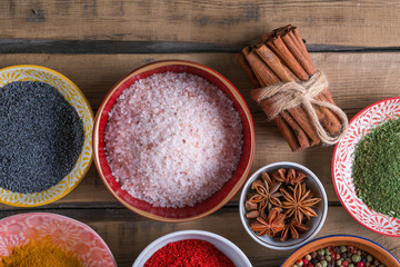 spices, spicy herbs, turmeric, paprika, anise, bazaar