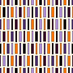 Fototapeta premium Seamless pattern in Halloween traditional colors with vertical lines. Geometric ornament. Stripes motif.