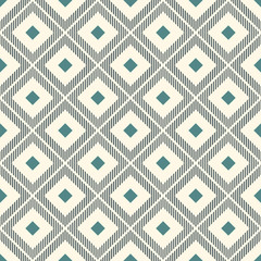 Repeated diamonds and hatch lines. Ikat wallpaper. Seamless surface pattern with native design. Ethnic ornamental motif.