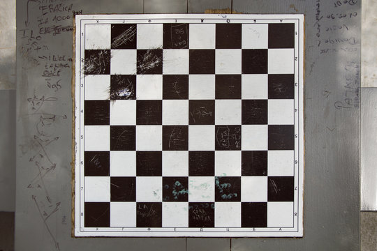 Old Empty Chess Board