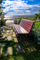 bench on sea background beautiful landscape