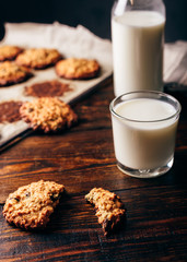 Oatmeal Cookies and Glass of Milk.