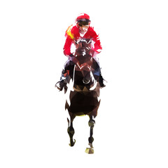 Horse racing, abstract geometric vector illustration