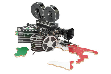Naklejka premium Italian cinematography, film industry concept. 3D rendering