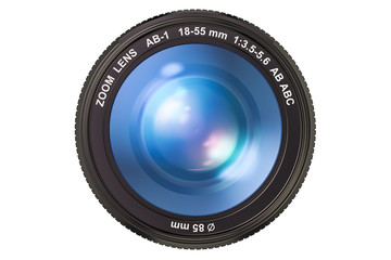 Photography camera lens, 3D rendering