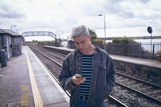 Man using mobile phone