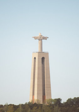 Statue of Jesus Christ in the city of Almada, Portugal.