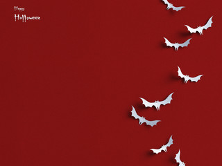 Happy Halloween paper background with bats ( children , party )