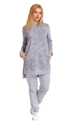 teenager showing clothes