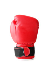 Red boxing glove, isolated on white