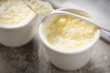 Clotted cream rice pudding