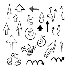Vector set of simple hand drawn arrows.