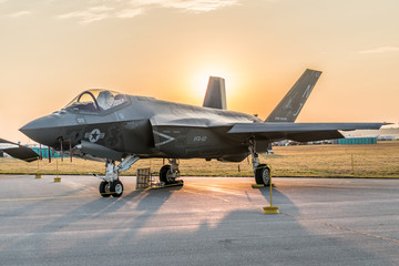 F-35 with sun rise