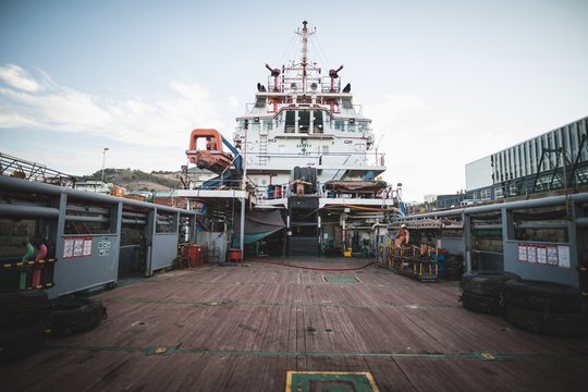 Tyres On Deck Of Ship