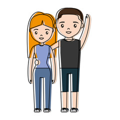 Fototapeta premium happy couple icon
