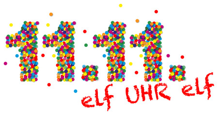 Konfettizahlen - Faschingsanfang - 11.11. um 11 Uhr 11