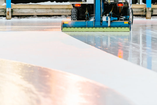 Zamboni clearing the ice