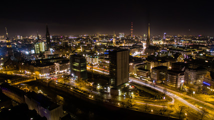 Fototapeta na wymiar Die Hamburger City von oben
