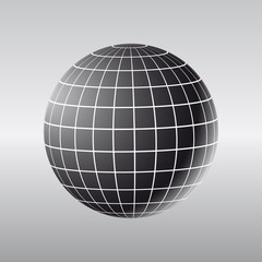Abstract Globe with Meridians and Parallels. 3d Vector illustration.