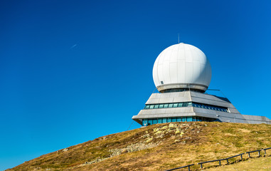 Air traffic control radar station on top of the Grand Ballon mountain in Alsace, France