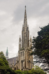 Fototapeta na wymiar At 56.4 meters (185 ft), the spire makes the First Church of Otago the city's tallest building - Dunedin, South Island, New Zealand
