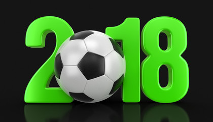 Obraz premium Soccer football with 2018. Image with clipping path