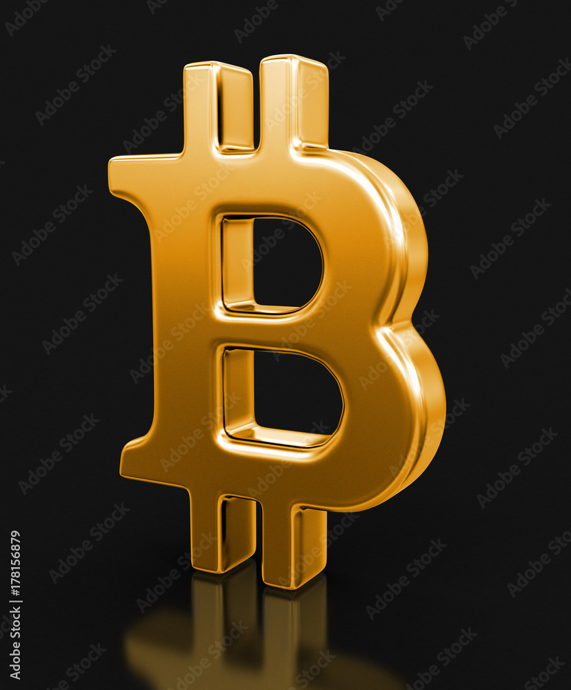 Poster bitcoin sign. image with clipping path