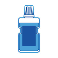 bottle of mouthwash in blue silhouette