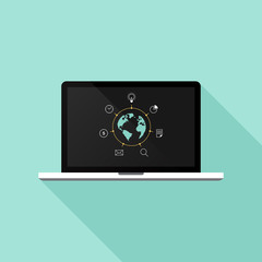 Big data and marketing business concept flat design