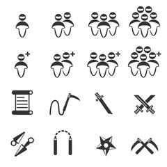 ninja icons vector illustration © ronnarid
