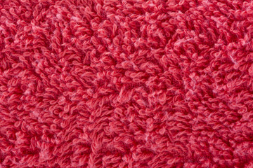 Abstract Textures: Red Bath Towel in Magnified View