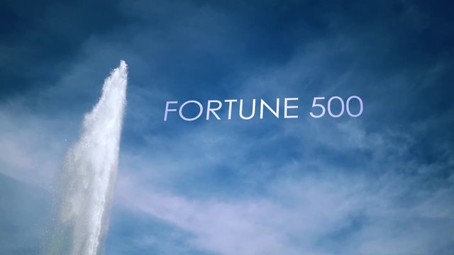 Cinematic Geyser with metaphor text against blue sky - Fortune 500