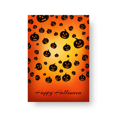 Invitation mockup with black pumpkin silhouettes for festive decoration for halloween