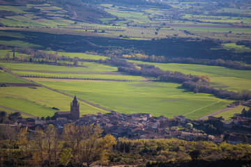 Panoramic city of huesca in La Hoya de Huesca, is an Aragonese region, Spain