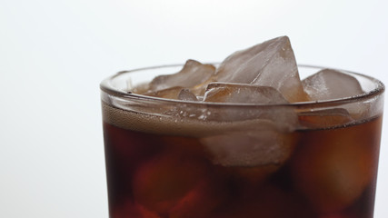 Soft drink over white background