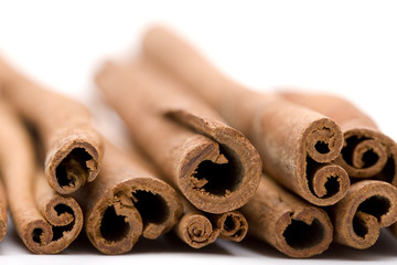 Cinnamon Sticks on a White Background
