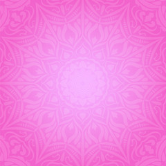 Ethnic decorative round element  pink soft background