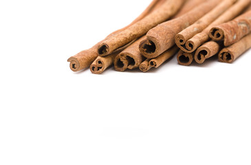 Cinnamon Sticks on a White Background