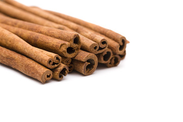 Cinnamon Sticks on a White Background