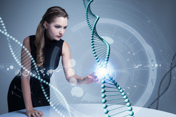 genetic technology concept, gene engineering, 3d rendering, abstract image visual