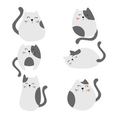 set of cute cats
