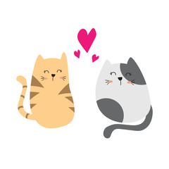 cute cat in love vector