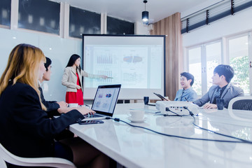 business people meeting in conference training or learning coaching Concept.