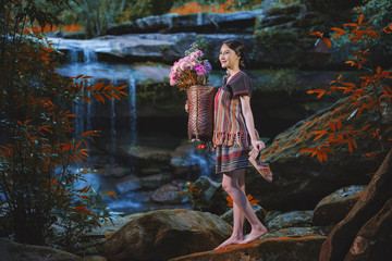 tribes at waterfall