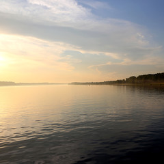 Volga river at sunset, Yaroslavl, Russia