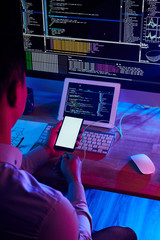 Testing new app on smartphone